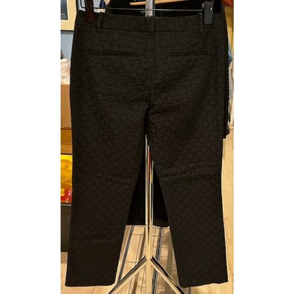 THEORY Black Izelle Charismatic Jacquard Geometric Pants Business Office Size 4 - Picture 3 of 13